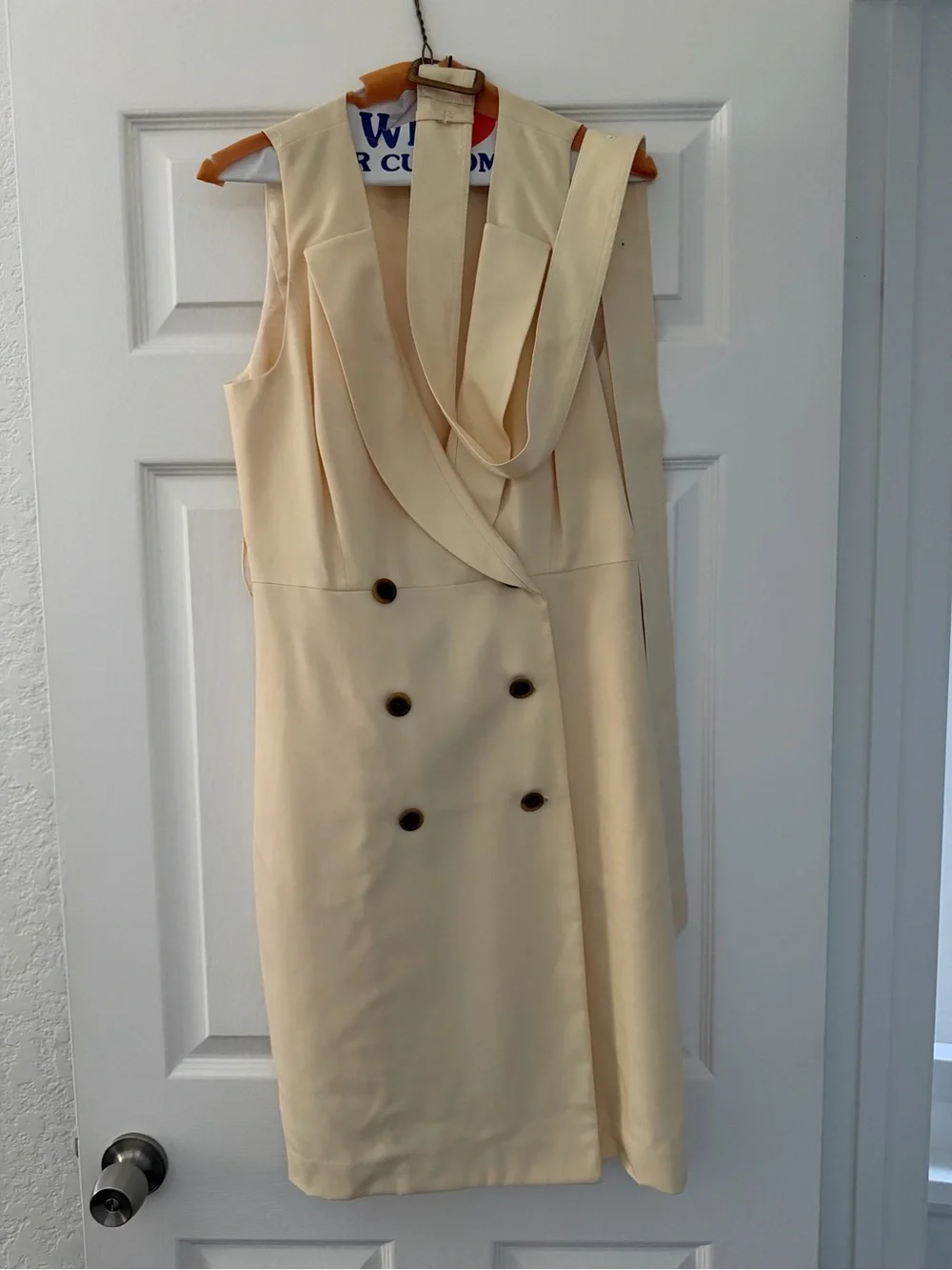 J. Crew Ivory Trench Wool Dress in Super 120s